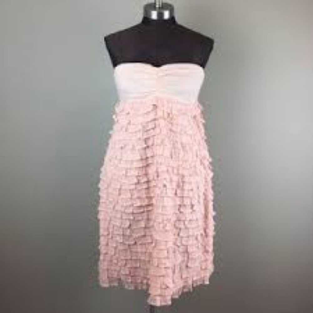 J. Crew | Pink Ruffle Strapless Dress 🧜🏻‍♀️